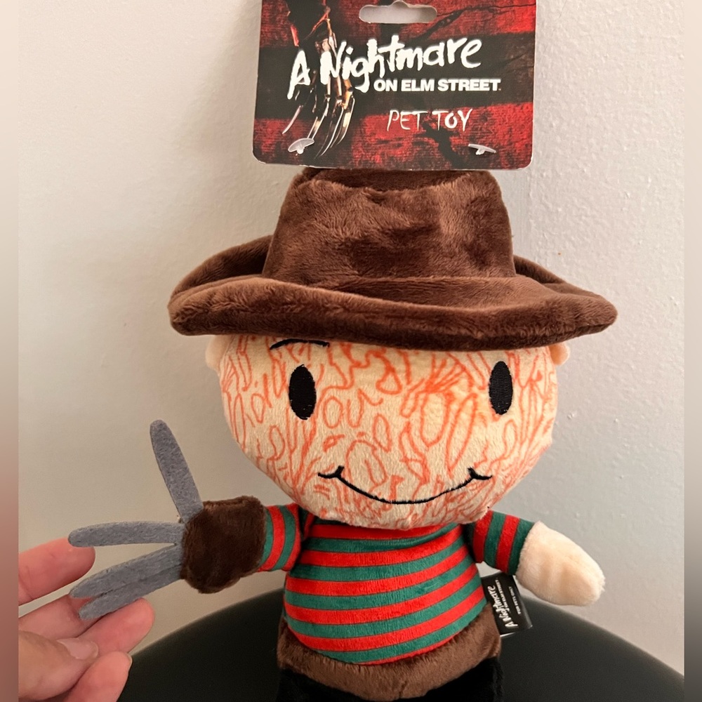 A Nightmare on Elm Street Freddy Krueger Plush Squeaker Dog Toy Horror Halloween